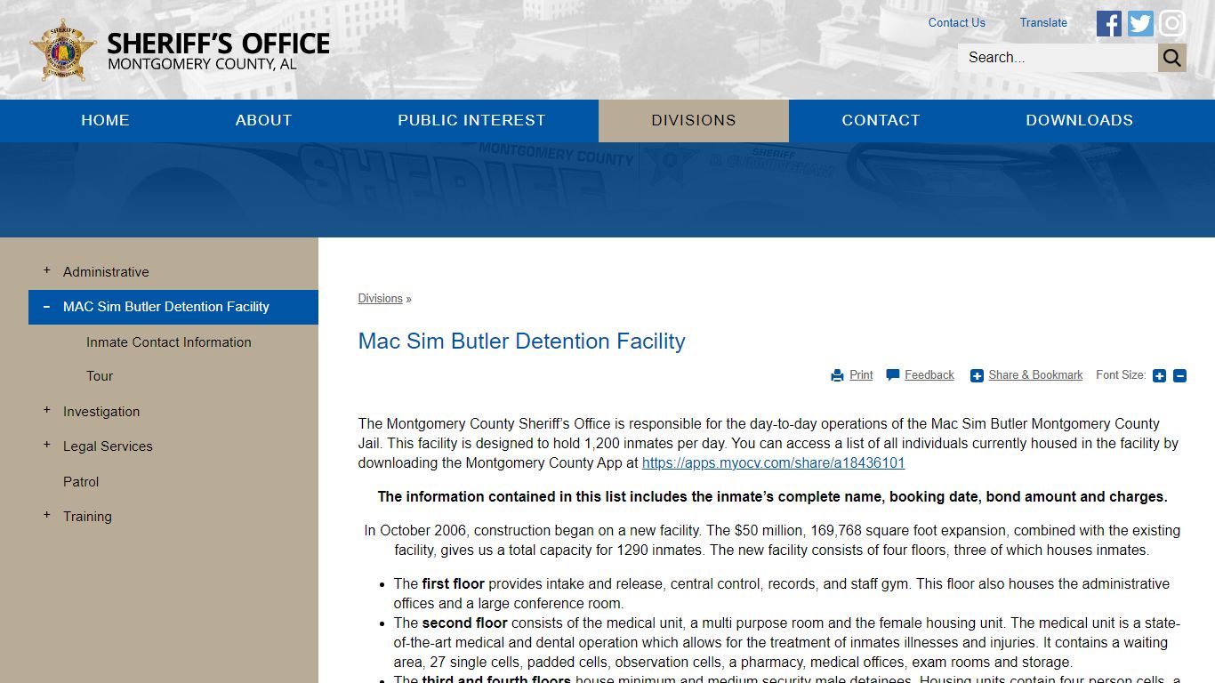 Mac Sim Butler Detention Facility | Montgomery County Sheriff, AL