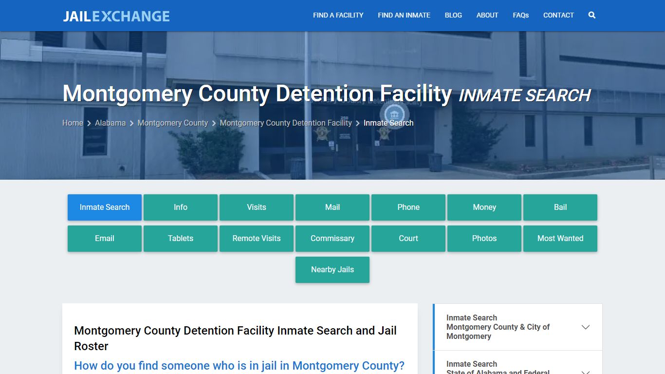 Montgomery County Detention Facility Inmate Search - Jail Exchange